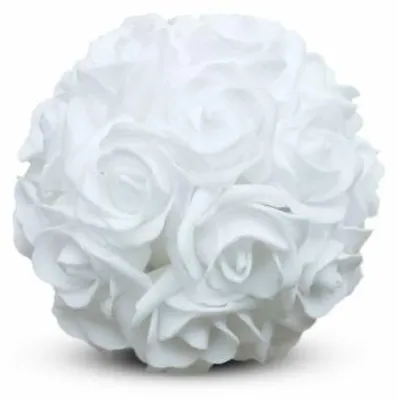 Produktbild von Weiße Rosendeko Ø15cm Schaumstoff (1 Stück) [IFS-31212]