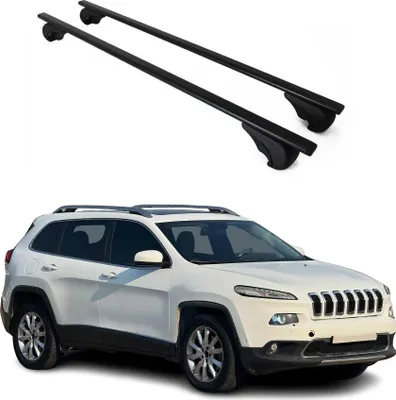 Image de Barres de toit Transversales pour Jeep Cherokee 2014-2024 Fer Noir