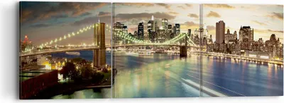 Produktbild von Bild auf Leinwand - Leinwandbild - Amerika Architektur New York - 90x30cm - Wand Bild - Wanddeko - Leinwanddruck - Bilder - Kunstdruck - Wanddekoration - Leinwand bilder - Wandkunst - CA90x30-0226