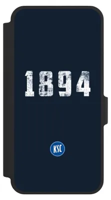 Produktbild von NIVOCASE Klapphülle für Samsung Galaxy A37 5G  Handyhülle aus Kunst Leder NIVOflip schwarz Bundesliga KSC Karlsruher SC