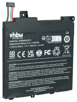 Produktbild von vhbw Akku Ersatz für Lenovo SB10W67231, SB10W6729, L17M2PB1, L17M2PB2, SB10W67211 für Notebook (3900 mAh, 7,7 V, Li-Polymer)