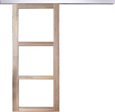 Image de Porte Coulissante bois Frake Vitrage transparent H204 x L73 + rail alu