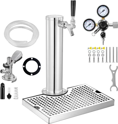 Immagine prodotto di SucceBuy Kegerator Tower Kit - Conversione della birra con rubinetto singolo in acciaio inox per feste a casa. Questo kit SucceBuy è perfetto per portare l'esperienza del bar a casa.