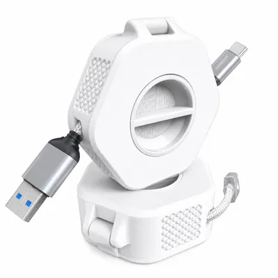 Produktbild von Premium Kabel Organizer – Ordnung für Ladekabel, Schreibtisch und Reisegepäck Kabelmanagement für Büro und Homeoffice weiß