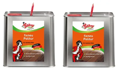 Produktbild von Poliboy Fixneu Möbel Politur Dunkel im Kanister, 2er Set - 5L, Inhalt jeweils 2,5L, Reinigung & Pflege