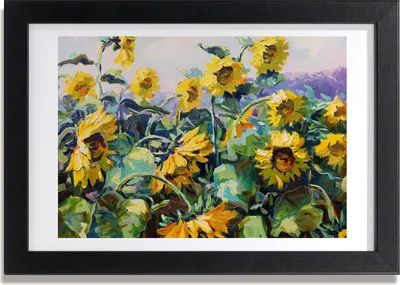 Produktbild von Bild 30x20 MDF-Rahmen, Wandkunst Sunflowers