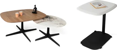 Image de Table basse rectangulaire et tables d'appoint de style contemporain