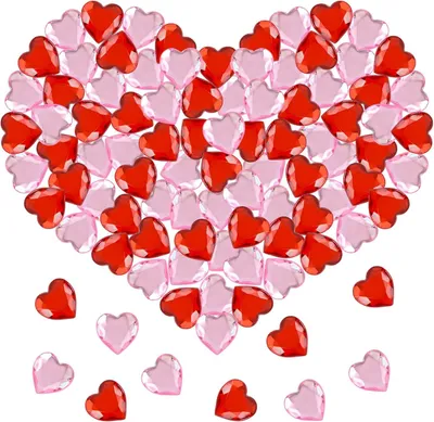 Produktbild von Dekorative Herzförmige Kristalle, 200 Stück, 12 mm, für Valentinstag und Hochzeit