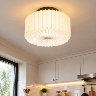 Obrázok produktu pre ZMH Stropné svietidlo do kuchyne, vintage štýl, kuchynské svietidlo, papierový tienidlo, lampa do chodby, pätica G9, lampa do spálne, vhodná do chodby, obývačky a spálne, biela farba