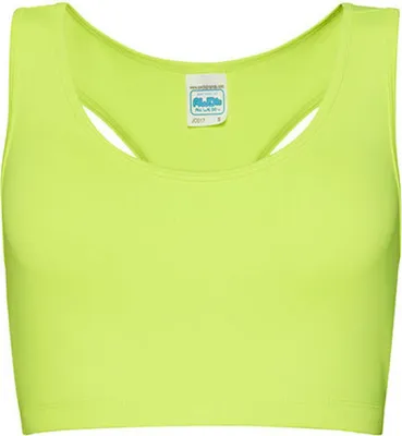 Produktbild von Just Cool JC017 | Damen Top Girlie Cool Sports Crop Top - Farbe: Electric Yellow - Größe: XL