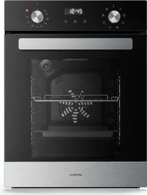 Produktbild von Klarstein Verosteel Einbaubackofen 45 cm - 49L, 8 Betriebsmodi,  A, Edelstahl & Schwarzglas, Timer, Doppelverglasung, Einbau Backofen ohne Kochfeld