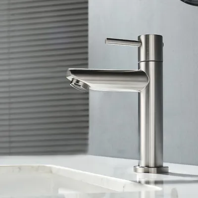 Image de Solidchoice - Robinet mélangeur pour salle de bain, finition en acier inoxydable