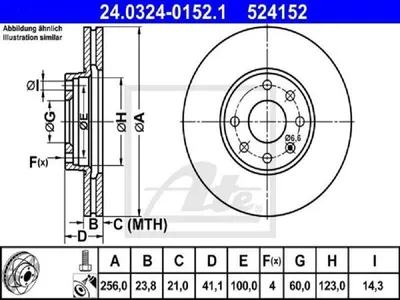 Produktbild von ATE Bremsscheiben (2 Stück) 24.0324-0152.1