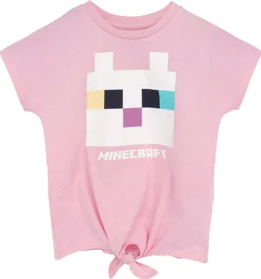 Produktbild von Minecraft - T-Shirt Front mit Knoten für Mädchen NS6689 (146-152) (Pink/Weiß)