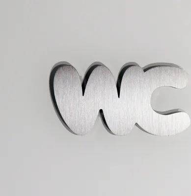 Produktbild von Türschild "WC" Toilettenschild Edelstahl matt geschliffen