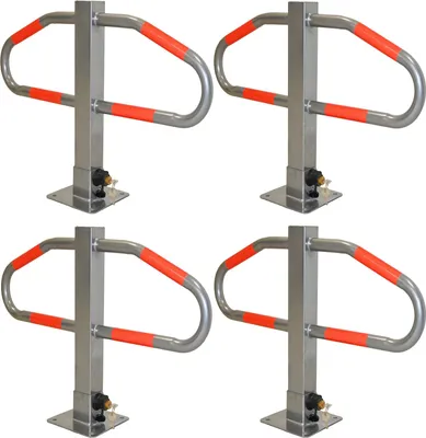 Produktbild von 4x Parkplatzsperre 47 x 73 cm Metall grau abschließ- und klappbar Parkplatzbügel Sperrbügel Poller