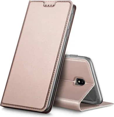 Produktbild von Conie Ultra Slim Klapp Tasche für Samsung Galaxy J7 2017 Kartenfach Hülle Rundumschutz in Rosa
