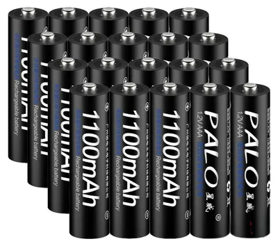 Productafbeelding van Oplaadbare Ni-MH batterij, 1100 mAh capaciteit, veelzijdig compatibel, 20 stuks batterijen, 20 stuks batterijen