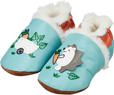 Produktbild von WalkX Baby Gefütterte Krabbelschuhe Hausschuhe Hellblau 21 - 22