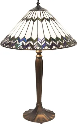 Produktbild von Clayre & Eef Tiffany Tischlampe Ø 40x62 cm Weiß Braun Glas