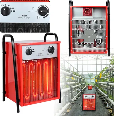 Productafbeelding van XINZI 9KW Elektrische verwarming - Verwarming met 4 warmtestanden, overbelastingsbeveiliging, industriële verwarming voor bouwplaatsen, 400V