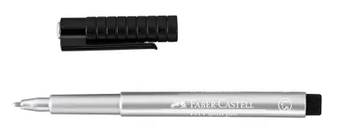 Zdjęcie produktu dla Faber-Castell 167398, Czarny, Srebrny, Tusz na bazie pigmentu, 1,5 mm, Niemcy, Blister, 1 szt.