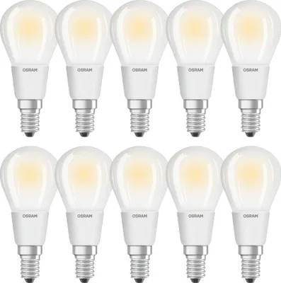 Image de 10 x ampoules LED à filament Osram Retrofit Classic goutte 5 W = 40 W E14 mat 470 lm blanc chaud 2700 K DIMMABLE