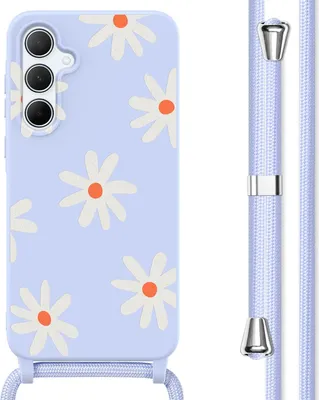 Zdjęcie produktu dla imoshion Silikonowe etui ze sznurkiem do Samsung Galaxy A55 - Lilac Flower Distance