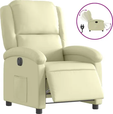 Produktbild von vidaXL Relaxsessel Elektrisch Creme Echtleder
