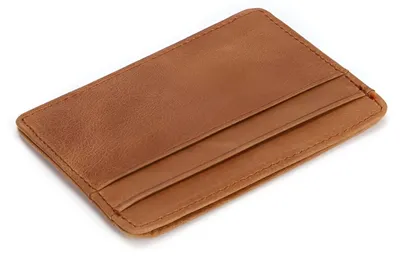 Productafbeelding van Leren Slanke Kaarthouder Lichtbruin
