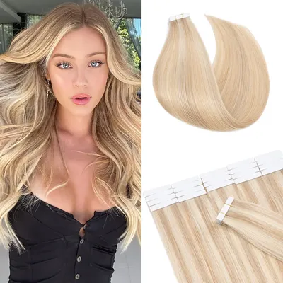 Imagen del producto de Extensiones de cabello Tape-in de cabello natural, 51 cm