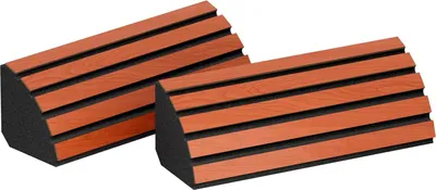 Produktbild von 2er-Pack – Akustik-Eck-Bassfalle für die Montage an der Decken-Wand-Kreuzung | 23x50x14cm | Diffusion | [POLETRAP-H |Kirschbaum]