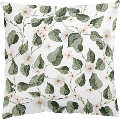 Produktbild von Dekokissen originell draußen / Outdoor Zierkissen waschbar Pflanzen grün Aquarell Sofakissen mit Füllung