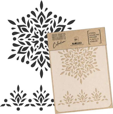 Produktbild von Malschablone für Handwerk A4 21x30cm, Mandala Rangoli Muster, Wiederverwendbare Kunststoff DIY & Scrapbooking Zeichenschablone