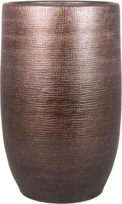 Produktbild von INNA-Glas Keramikkübel Agape mit Maserung, Kupfer, 50cm, Ø32cm - Deko Blumentopf