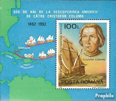 Produktbild von Briefmarken Rumänien 1992 Mi Block277 (kompl.Ausg.) postfrisch Entdeckung von Amerika