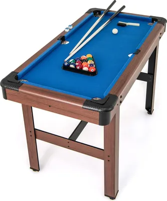 Immagine prodotto di Tavolo da biliardo - Tavolo da pool - Legno - Con 2 stecche, 2 gessetti, triangolo e spazzola - Blu