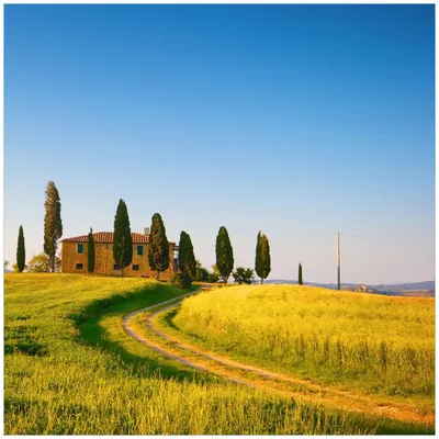 Produktbild von Wallario Sticker / Aufkleber für Kühlschrank / Geschirrspüler / Küchenschränke, selbstklebende Folie - 60 x 60 cm, Motiv: Villa in der Toskana