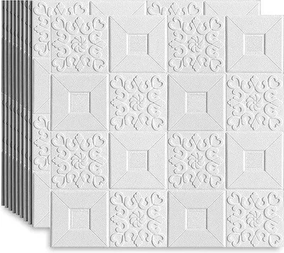 Produktbild von Famanu Muurstickers 3D Backsteinoptik - 10 Stück, Wasserfest, Selbstklebend, 70 x 70 cm