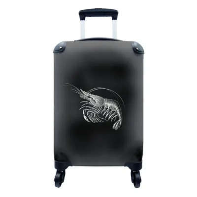 Produktbild von MuchoWow® Koffer Handgepäck Trolley Rollkoffer Kleine Reisekoffer mit 4 Rollen - Shrimps - Vintage - Ernst Haeckel - Tiere - Kunst - Cabin Size < 55x40x23 cm & 55x40x20 cm - Fotokoffer - Kabinenkoffer - Boardgepäck - Reise-Box - Reisekoffer - Reisegepäck - Koffer mit Bild - Trolley für Kinder
