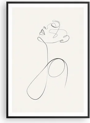 Produktbild von Gerahmtes Poster - Schwarzer Rahmen - Linie Linie Frau - 70x100 cm - Wand Bild - Wanddeko - Wandbilder - Kunstposter - Wandposter - Bilderrahmen - Bilder - Kunstdruck - P2BPA70x100-5112