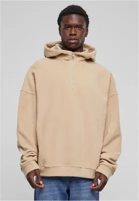 Image de Urban Classics Oversized Polar Fleece Half Zip Hoody wetsand - S