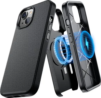Image de COQUE NOIRE POUR IPHONE 14 Plus 6,7" DOS COMPATIBLE AVEC MAGSAFE A2886