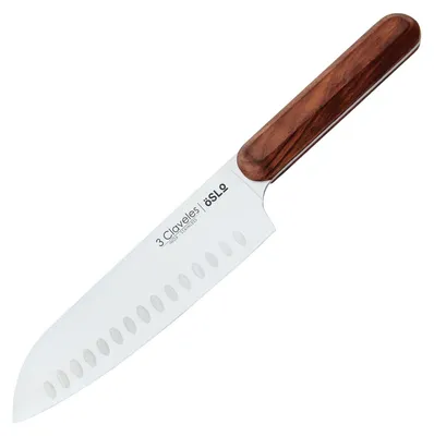 Santoku-Messer 17,5 cm, Kohlenstoffstahl, Holzgriff