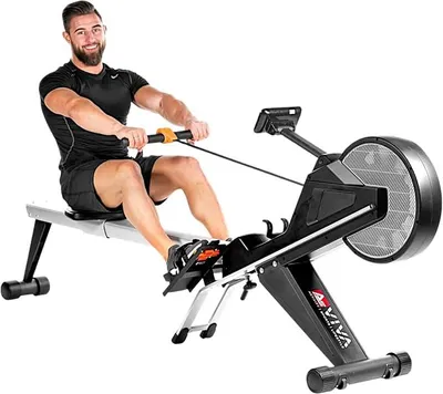 Produktbild von Pro Rudergerät – Klappbare Rudermaschine mit Magnet- und Luftwiderstand, leiser Heimtrainer für Ausdauertraining & Fitness Zuhause