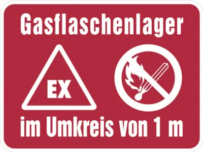 Produktbild von Dreifke® Hinweisschild, Gasflaschenlager, 300 x 400 mm, Aluminium geprägt, Al...