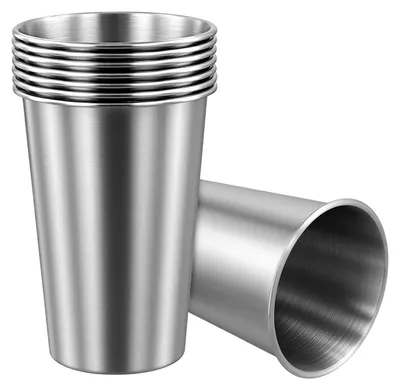 Image de Ensemble de 8 gobelets en acier inoxydable de 500 ml, idéal pour les activités de plein air