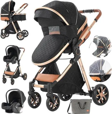 Produktbild von Famanu Kinderwagen 3-in-1 - Faltbarer Buggy mit Tragbarer Reisewiege