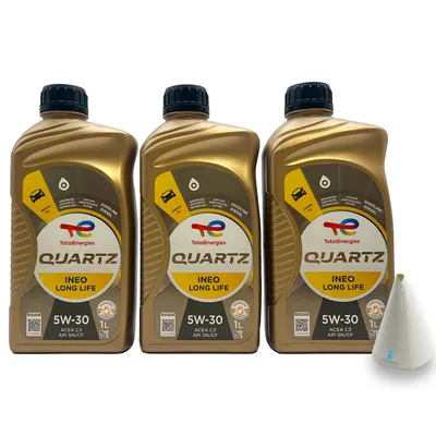 Produktbild von Total Quartz Ineo Longlife | 5W-30 | 3 L | VW 504 00 | VW507 00 | MB 229.51 | BMW LONGLIFE-04 | PORSCHE C30 | mit Trichter