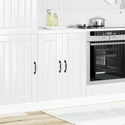 Produktbild von vidaXL Spülenunterschrank Lucca Hochglanz-Weiß Holzwerkstoff